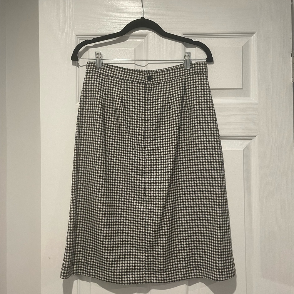 Creatures of Comfort Classic Black and White Houndstooth Skirt